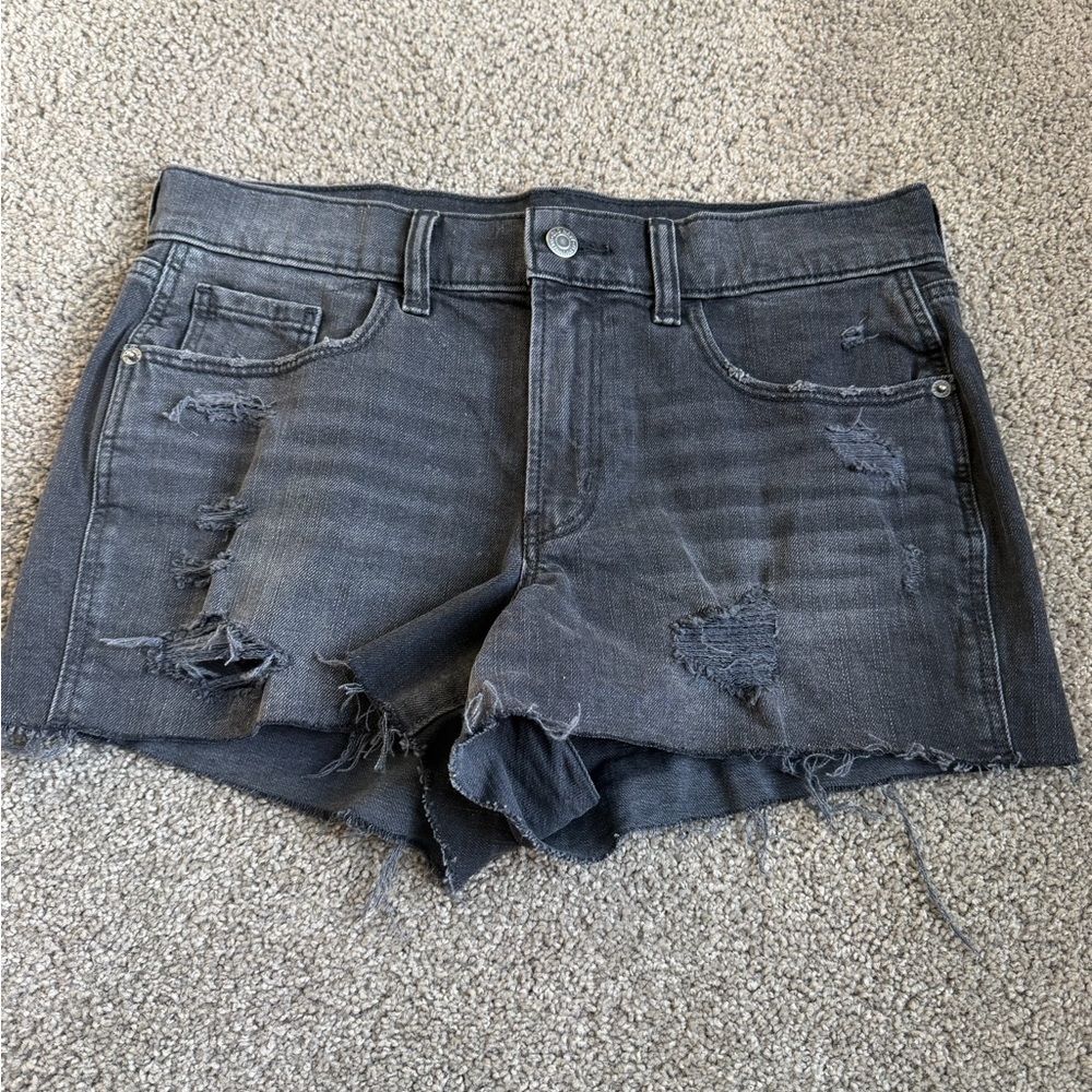 Old Navy Black Distressed Jean Shorts size 4